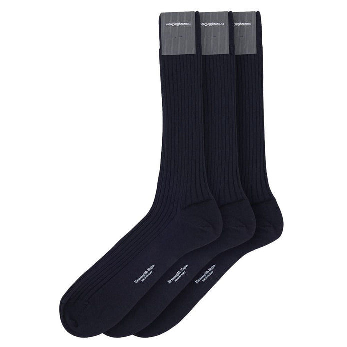 ZEGNA Navy Blue Wool Socks ZEGNA