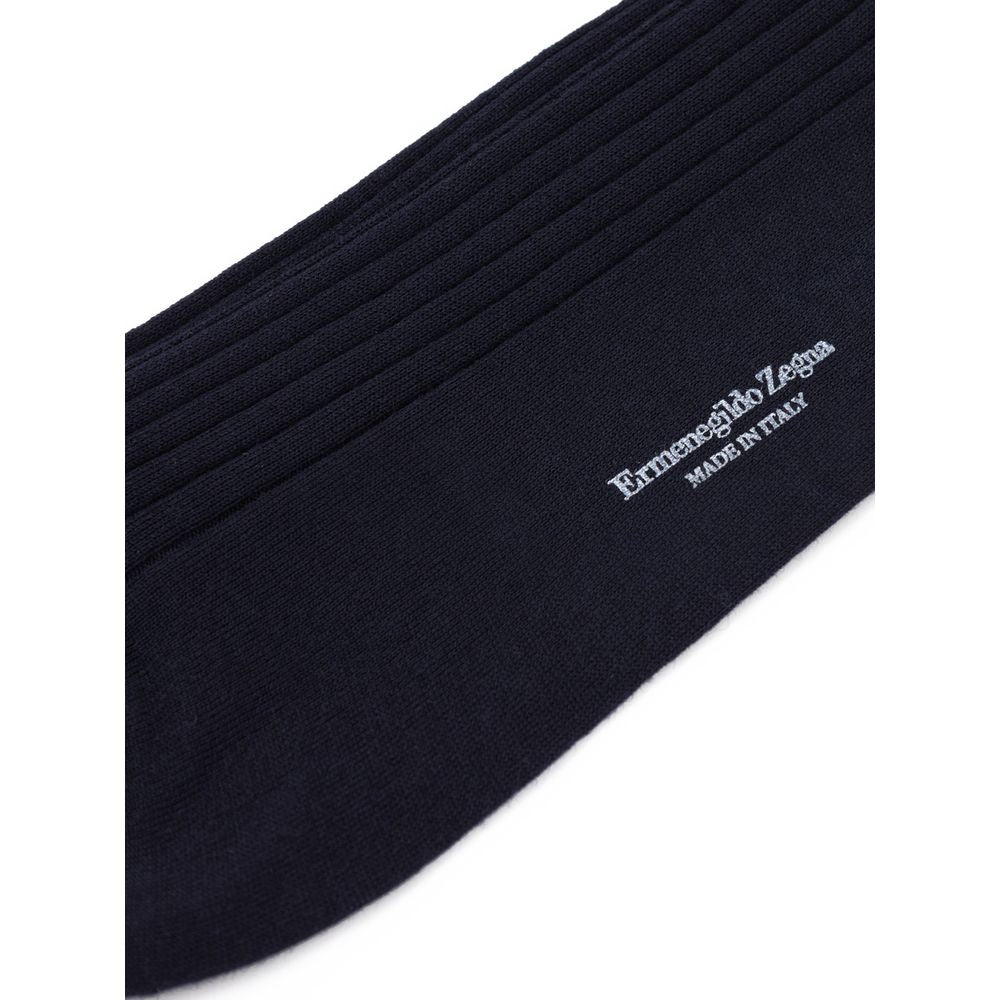 ZEGNA Navy Blue Wool Socks ZEGNA