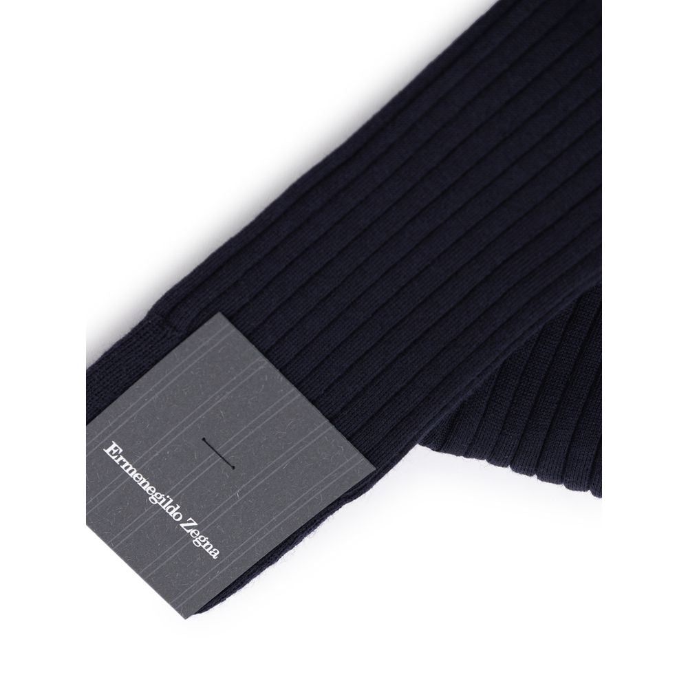 ZEGNA Navy Blue Wool Socks ZEGNA