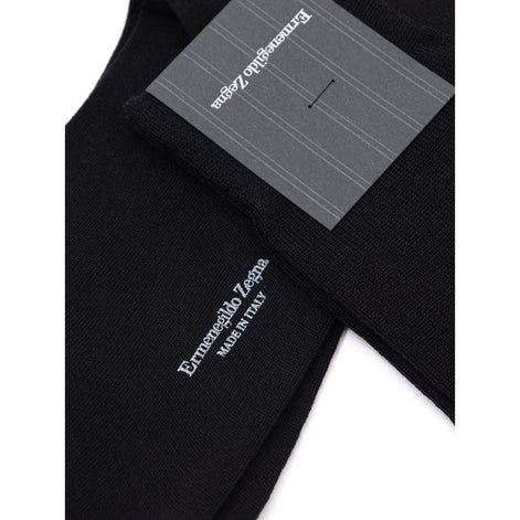 ZEGNA Black Wool Socks ZEGNA