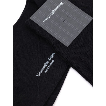 ZEGNA Black Wool Socks ZEGNA