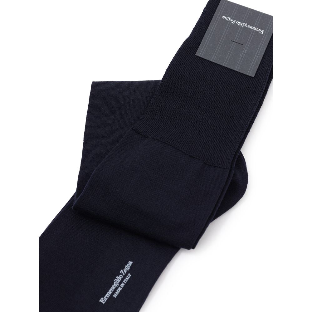 ZEGNA Navy Blue Wool Socks ZEGNA