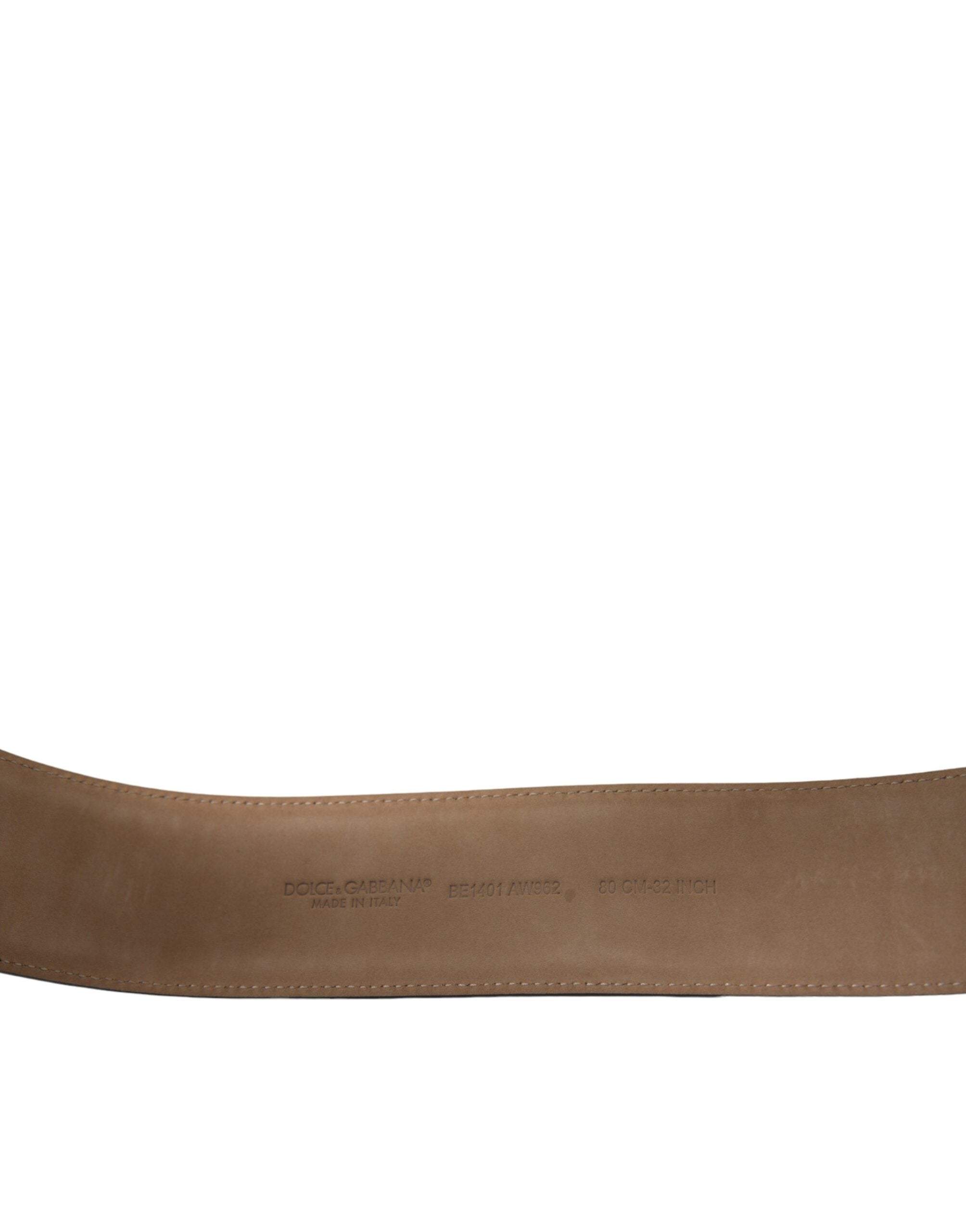 Dolce & Gabbana Black Leather Classic Metal Oval Buckle Belt Dolce & Gabbana