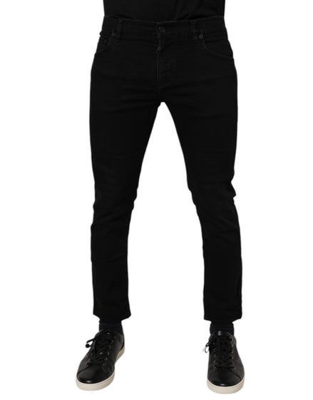 Dolce & Gabbana Black Cotton Stretch Skinny Men Denim Jeans Dolce & Gabbana
