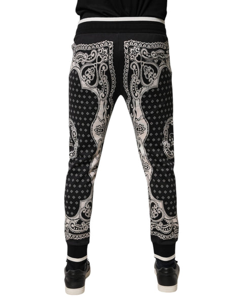 Dolce & Gabbana Black Cotton Bandana Jogger Sweatpants Pants Dolce & Gabbana
