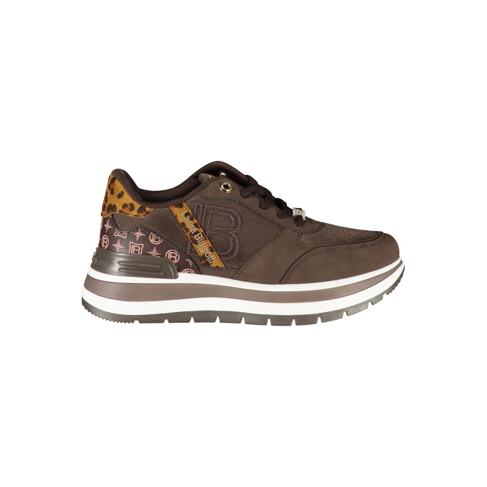 Laura Biagiotti Brown Polyester Women Sneaker Laura Biagiotti