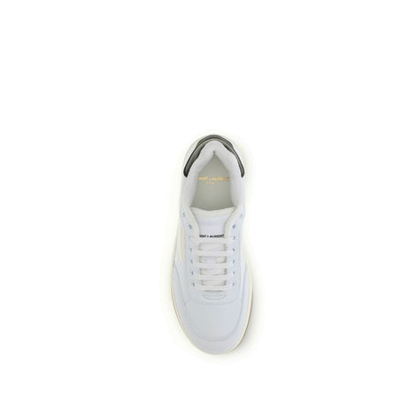 Saint Laurent White Calf Leather Bos Taurus Low Top Sneakers Saint Laurent
