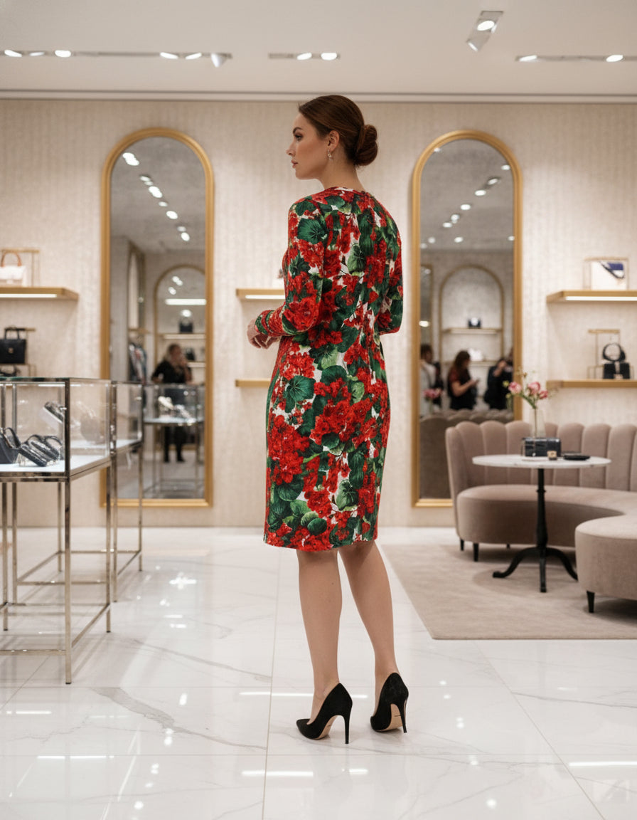 Dolce & Gabbana Multicolor Floral Short Portofino Dress Dolce & Gabbana