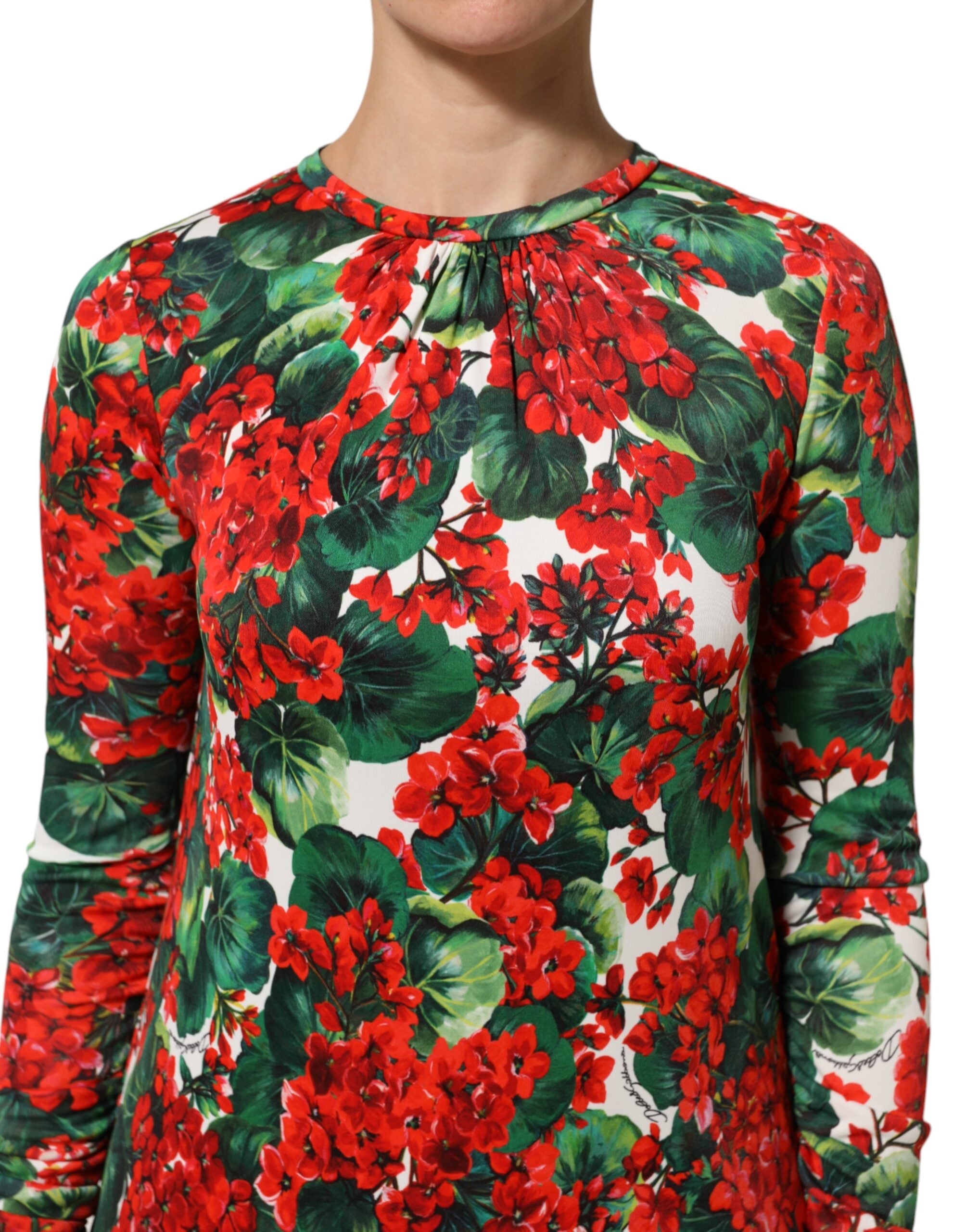 Dolce & Gabbana Multicolor Floral Short Portofino Dress Dolce & Gabbana