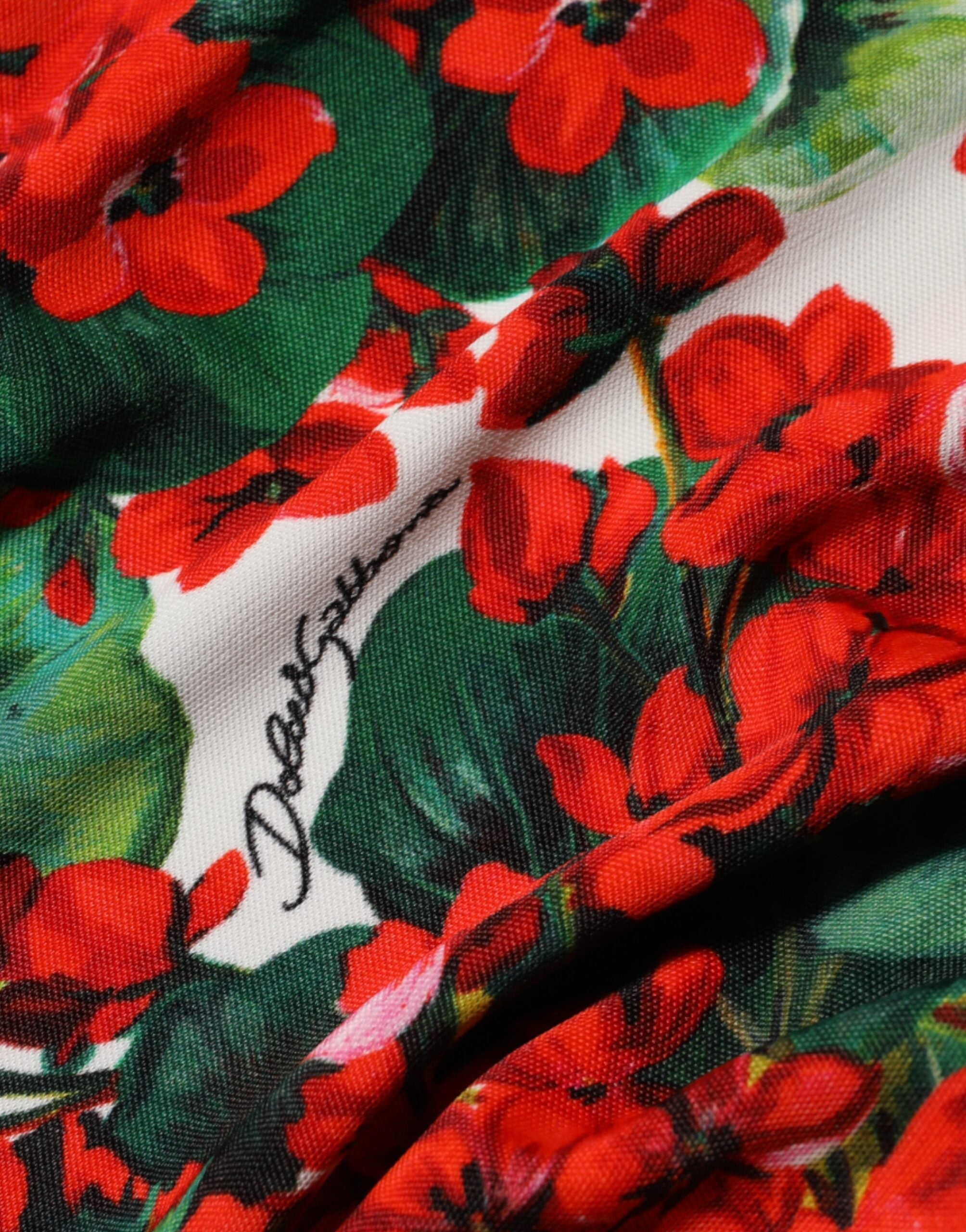 Dolce & Gabbana Multicolor Floral Short Portofino Dress Dolce & Gabbana