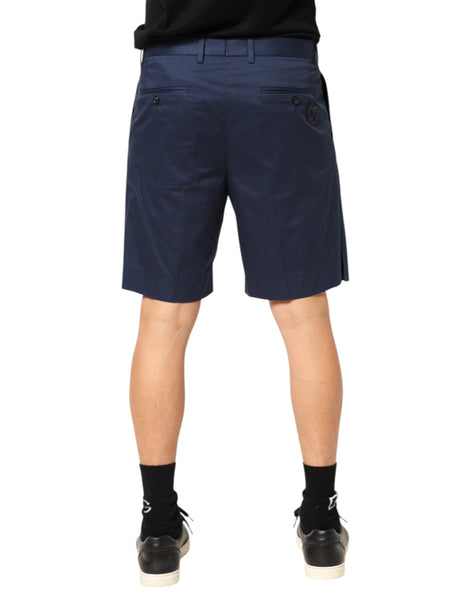 Dolce & Gabbana Blue Cotton Stretch Mid Waist Bermuda Shorts Dolce & Gabbana