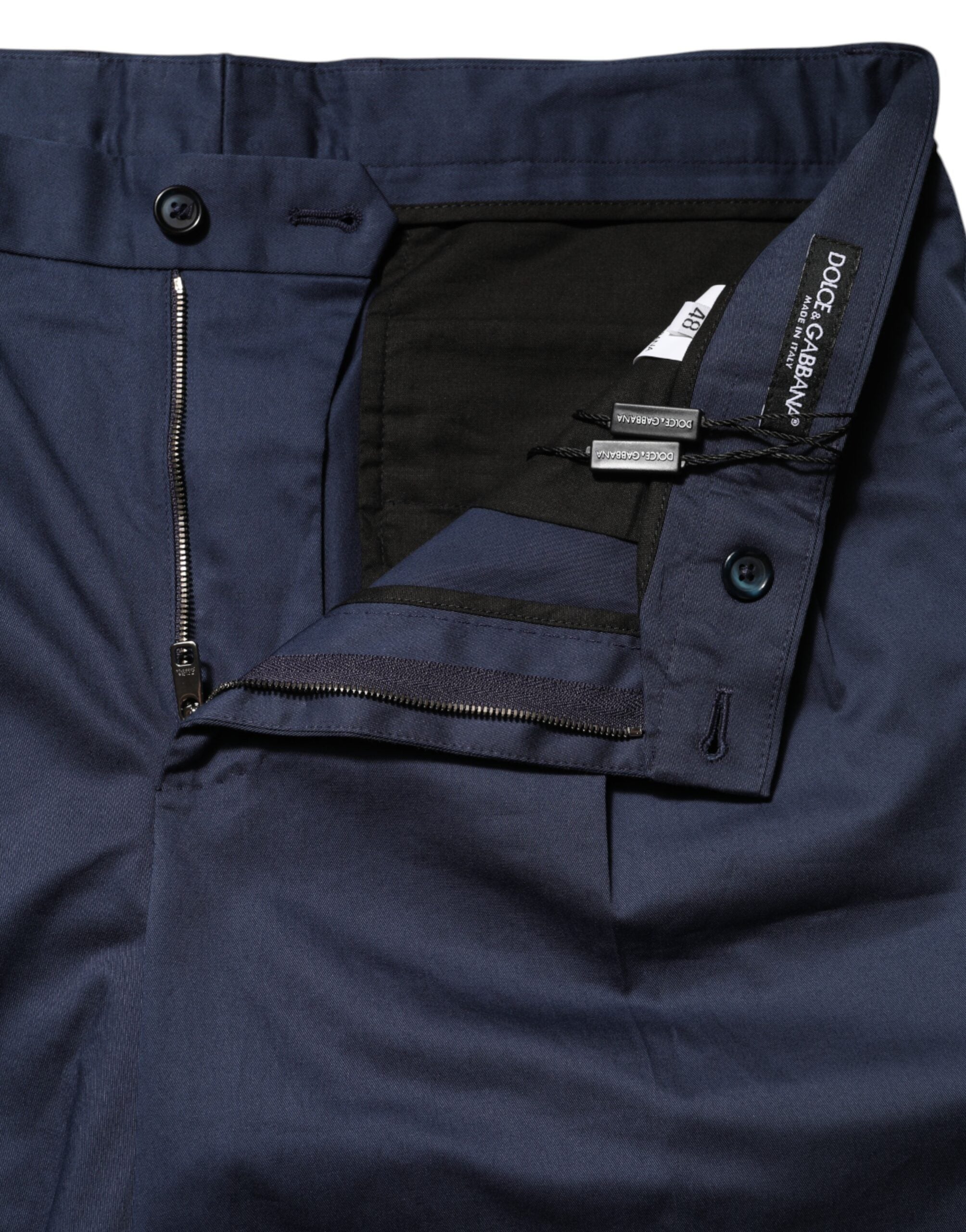 Dolce & Gabbana Blue Cotton Stretch Mid Waist Bermuda Shorts Dolce & Gabbana