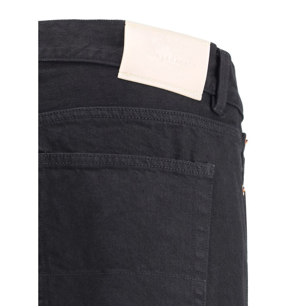 Our Legacy Black Cotton Straight-Leg Jeans Our Legacy