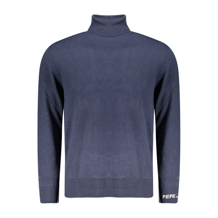 Pepe Jeans Blue Cotton Men Sweater Turtleneck Pepe Jeans