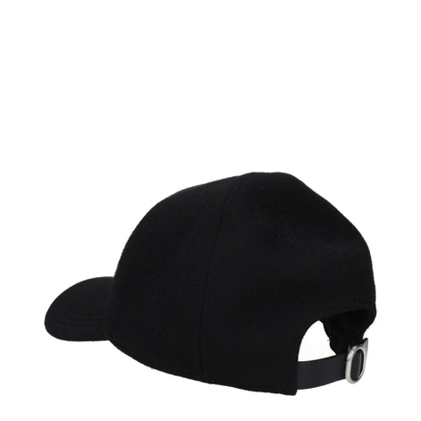 Jil Sander Black Cashmere Cap (Baseball Hat) Jil Sander