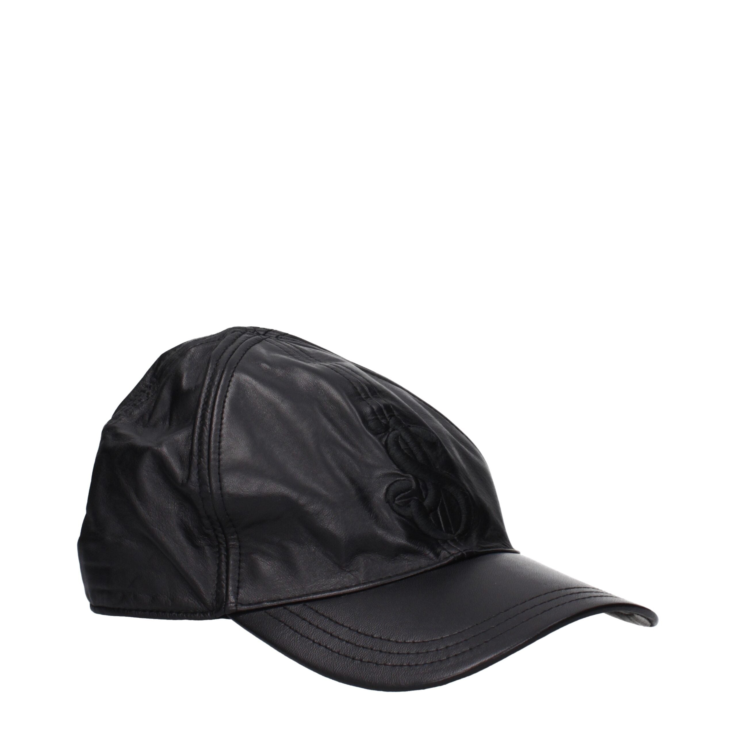 Jil Sander Black Leather Cap (Baseball Hat) Jil Sander