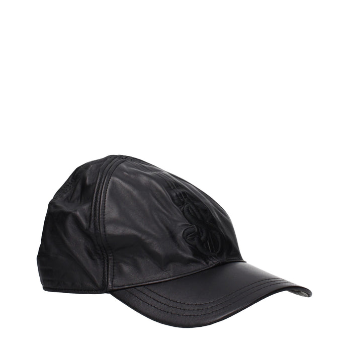 Jil Sander Black Leather Cap (Baseball Hat) Jil Sander