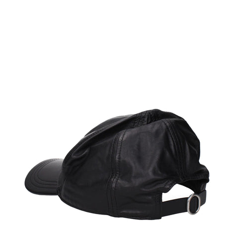 Jil Sander Black Leather Cap (Baseball Hat) Jil Sander