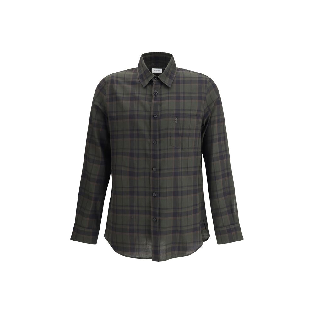 Saint Laurent Bicolor Cotton Pattern Shirt Saint Laurent