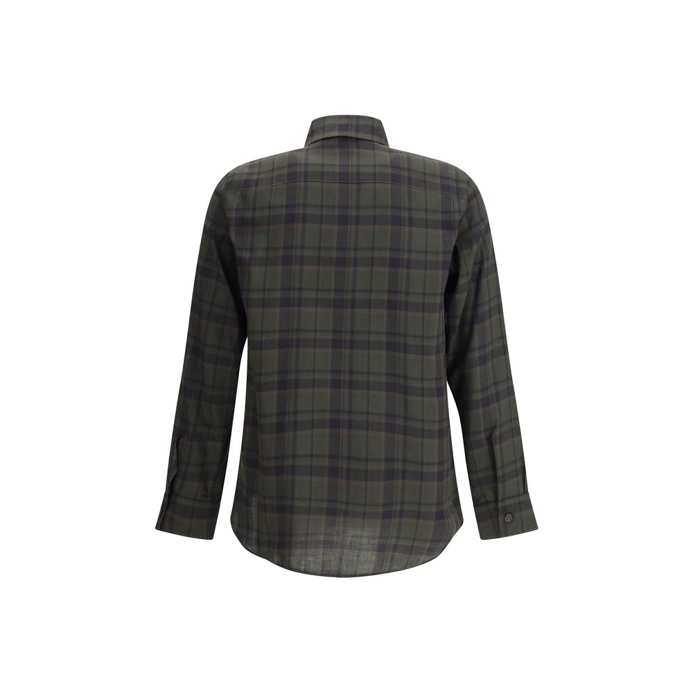 Saint Laurent Bicolor Cotton Pattern Shirt Saint Laurent