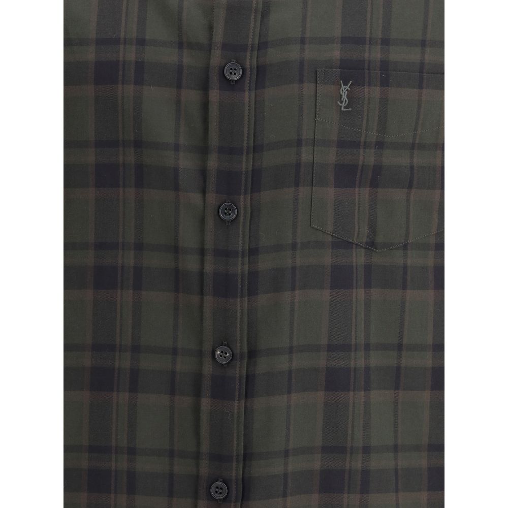 Saint Laurent Bicolor Cotton Pattern Shirt Saint Laurent