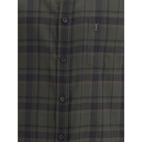 Saint Laurent Bicolor Cotton Pattern Shirt Saint Laurent