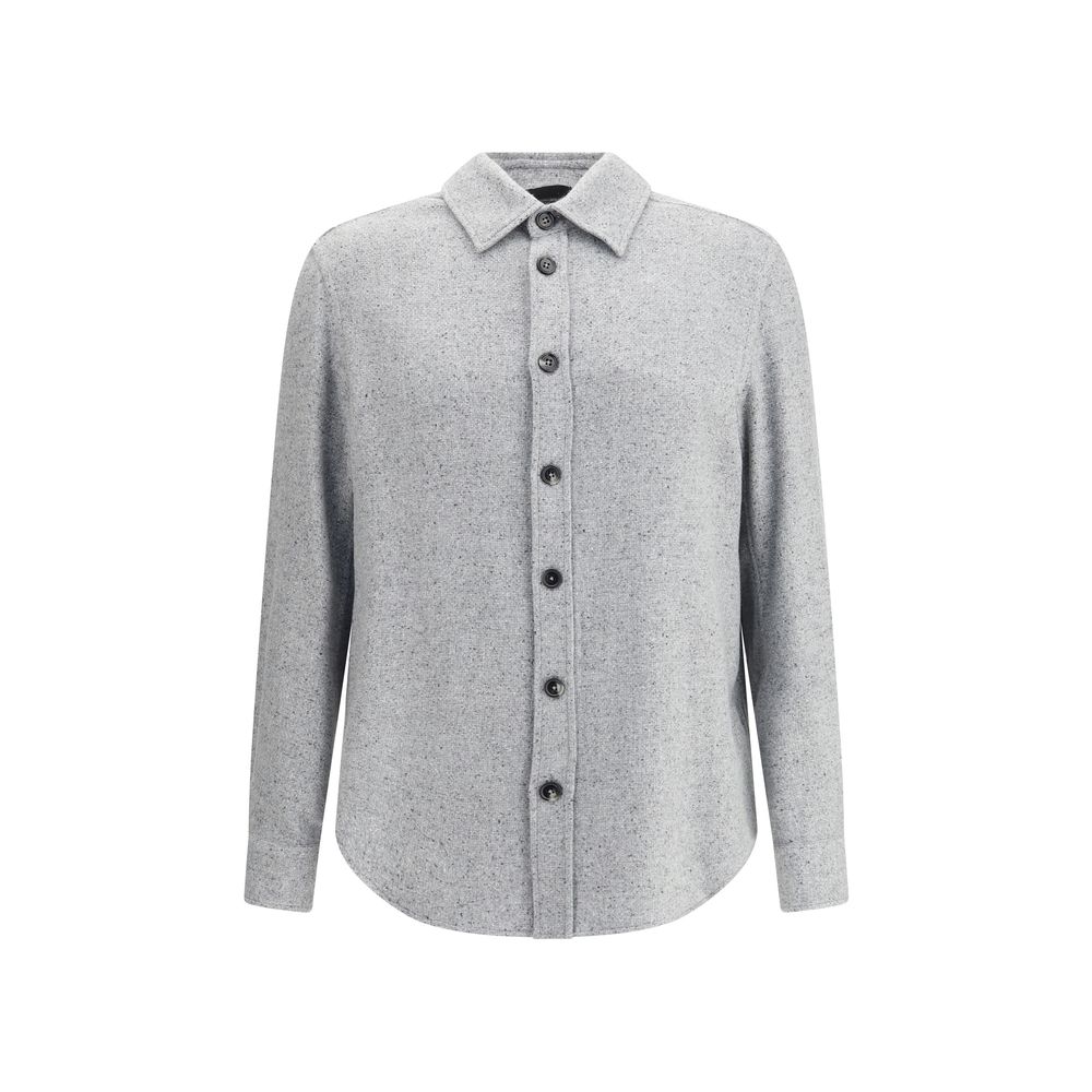 ZEGNA Gray Cashmere Dress Shirt ZEGNA
