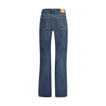 Saint Laurent Blue Cotton Straight-Leg Jeans Saint Laurent
