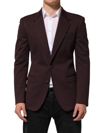 Dolce & Gabbana Maroon Cotton 2 Buttons Suit Jacket Blazer Dolce & Gabbana