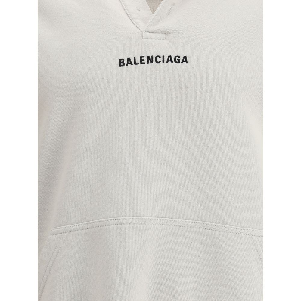 Balenciaga White Cotton Sweatshirt Balenciaga