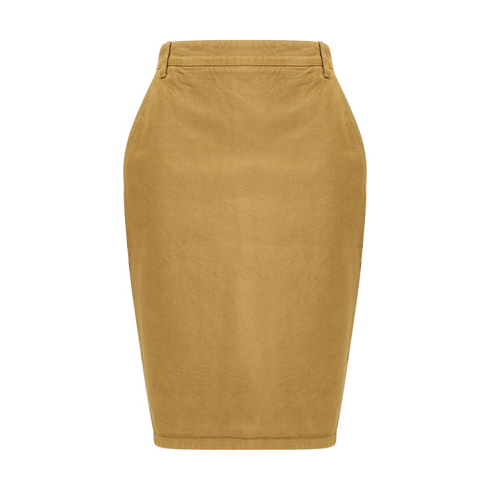 Saint Laurent Beige Denim Skirt Saint Laurent