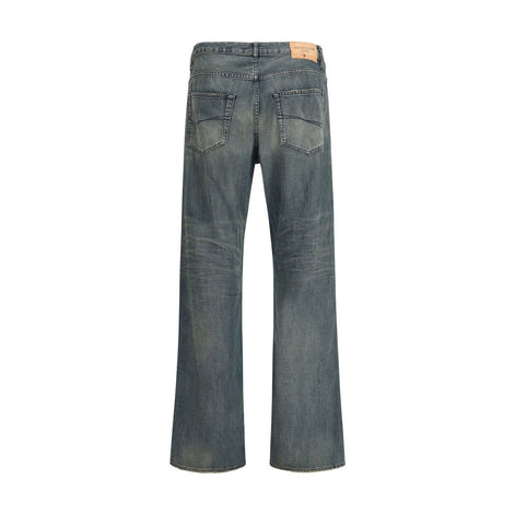 Balenciaga Blue Cotton Relaxed Fit Jeans Balenciaga