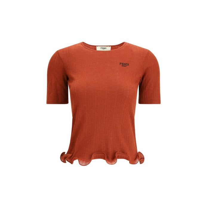 Fendi Red Fleece Wool Top Fendi