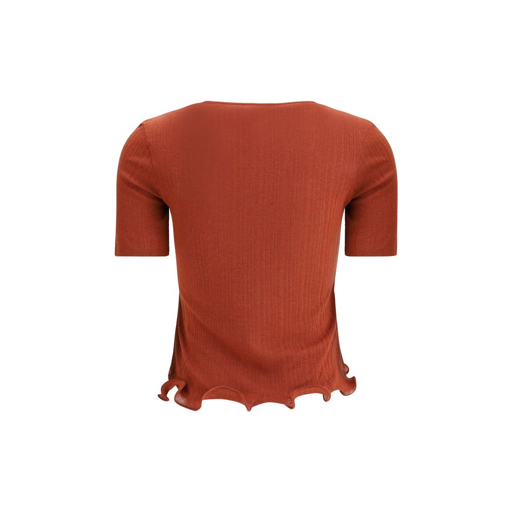 Fendi Red Fleece Wool Top Fendi