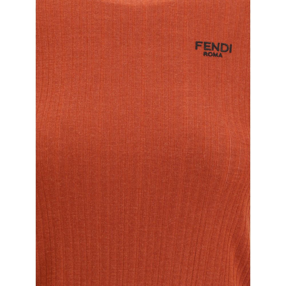 Fendi Red Fleece Wool Top Fendi