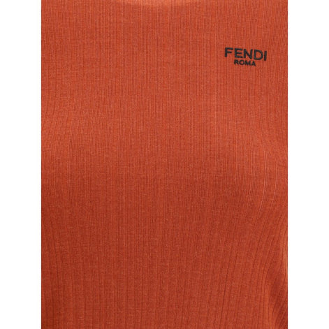 Fendi Red Fleece Wool Top Fendi