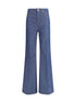 Ami Paris Blue Cotton Flared Jeans Ami Paris