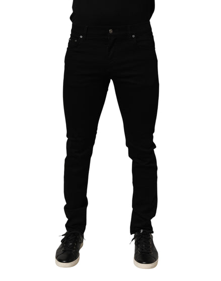 Dolce & Gabbana Black Cotton Stretch Slim Fit Men Denim Jeans Dolce & Gabbana