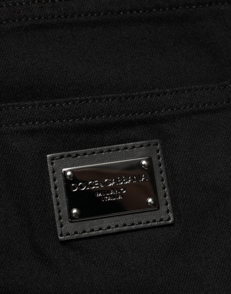 Dolce & Gabbana Black Cotton Stretch Slim Fit Men Denim Jeans Dolce & Gabbana