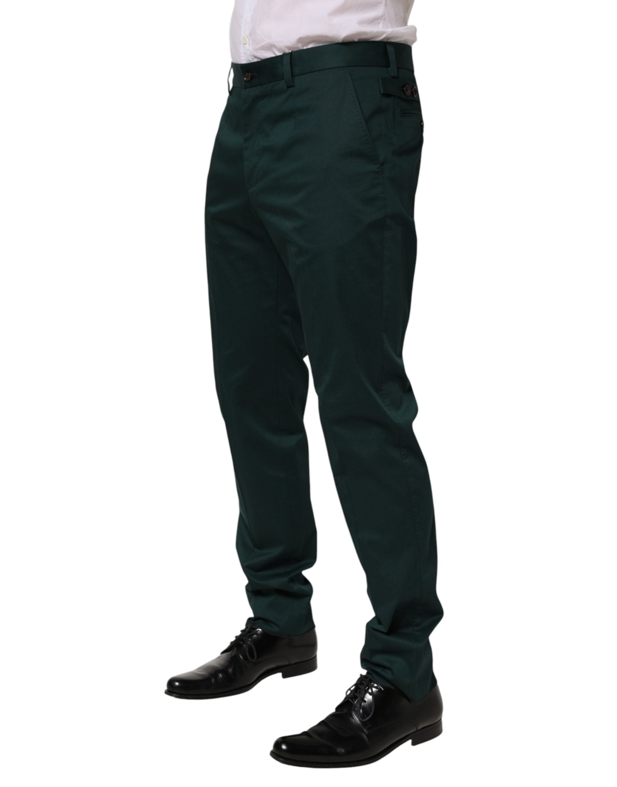 Dolce & Gabbana Green Cotton Formal Dress Men Trouser Pants Dolce & Gabbana