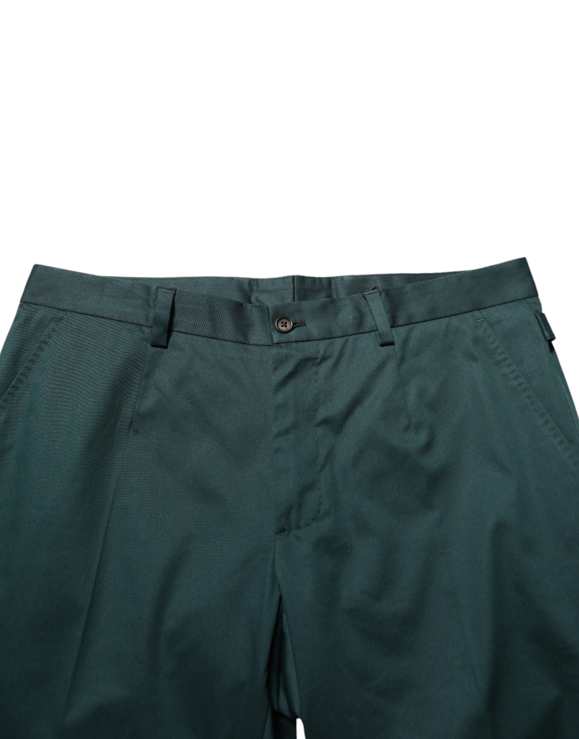 Dolce & Gabbana Green Cotton Formal Dress Men Trouser Pants Dolce & Gabbana