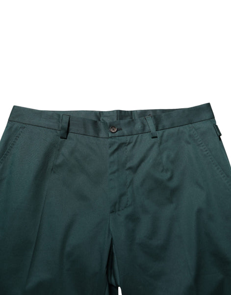 Dolce & Gabbana Green Cotton Formal Dress Men Trouser Pants Dolce & Gabbana