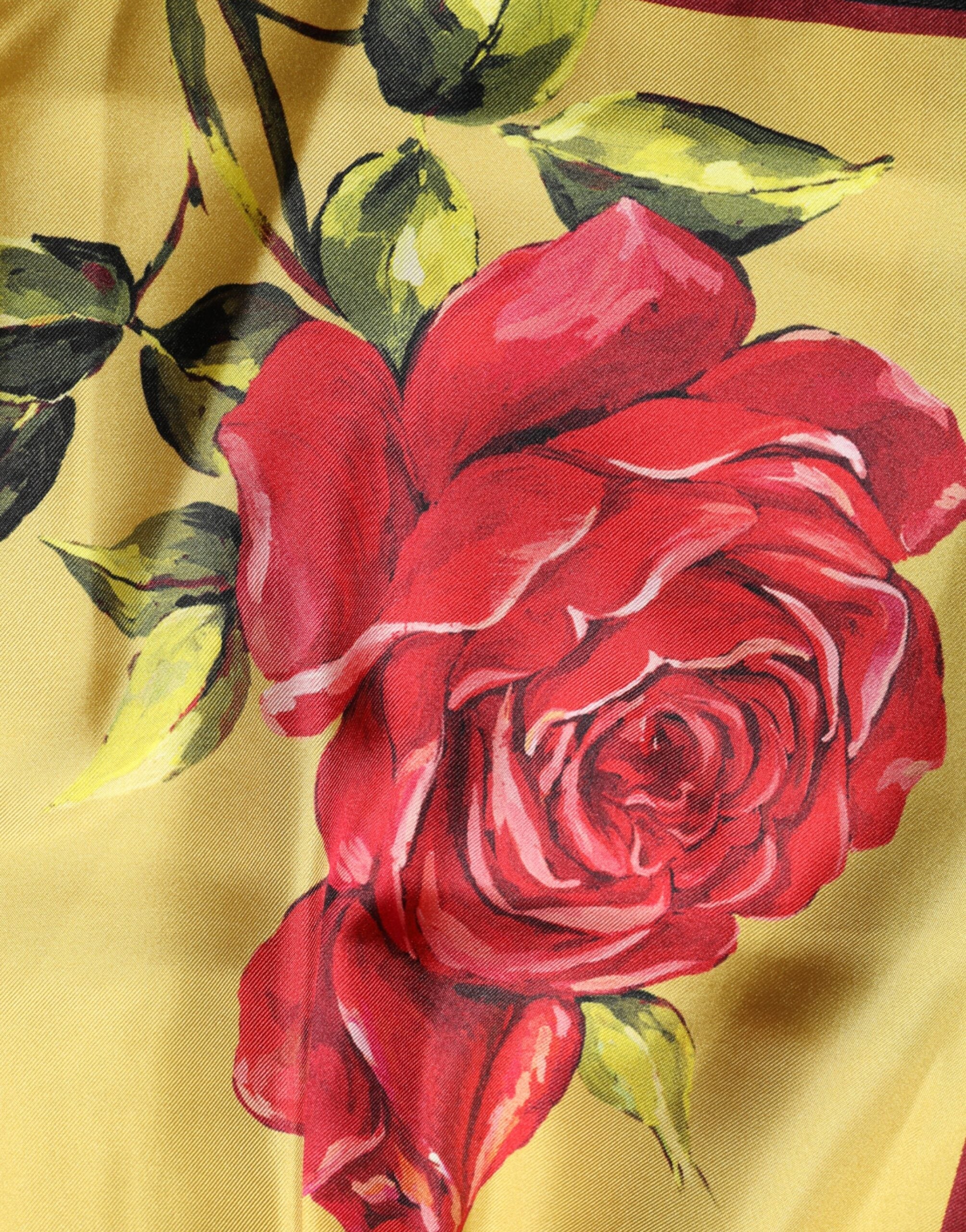 Dolce & Gabbana Yellow Floral Print Silk Men Bermuda Shorts Dolce & Gabbana