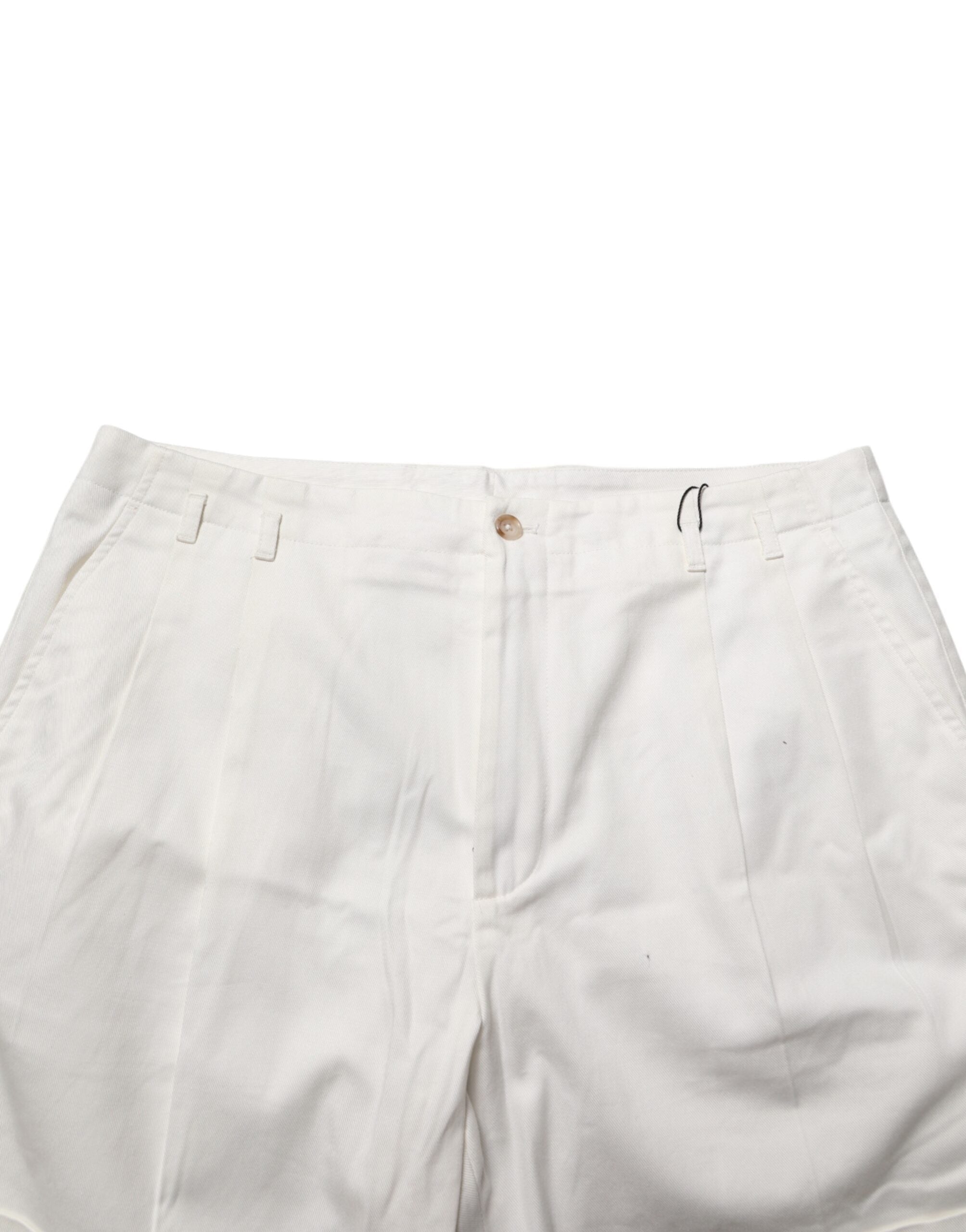 Dolce & Gabbana White Cotton Mid Waist Men Bermuda Shorts Dolce & Gabbana