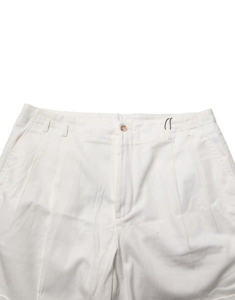 Dolce & Gabbana White Cotton Mid Waist Men Bermuda Shorts Dolce & Gabbana