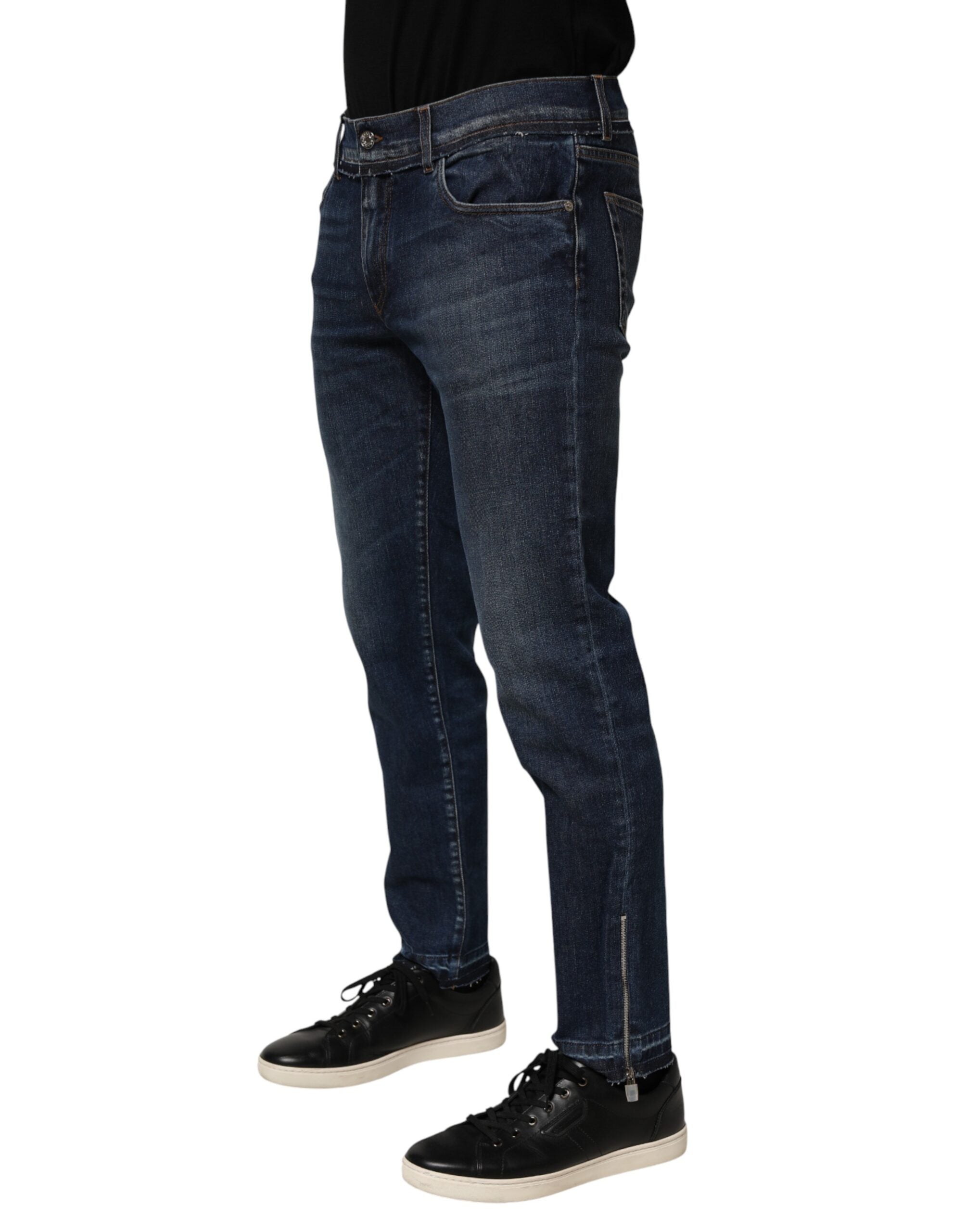 Dolce & Gabbana Blue Cotton Stretch Skinny Men Denim Jeans Dolce & Gabbana