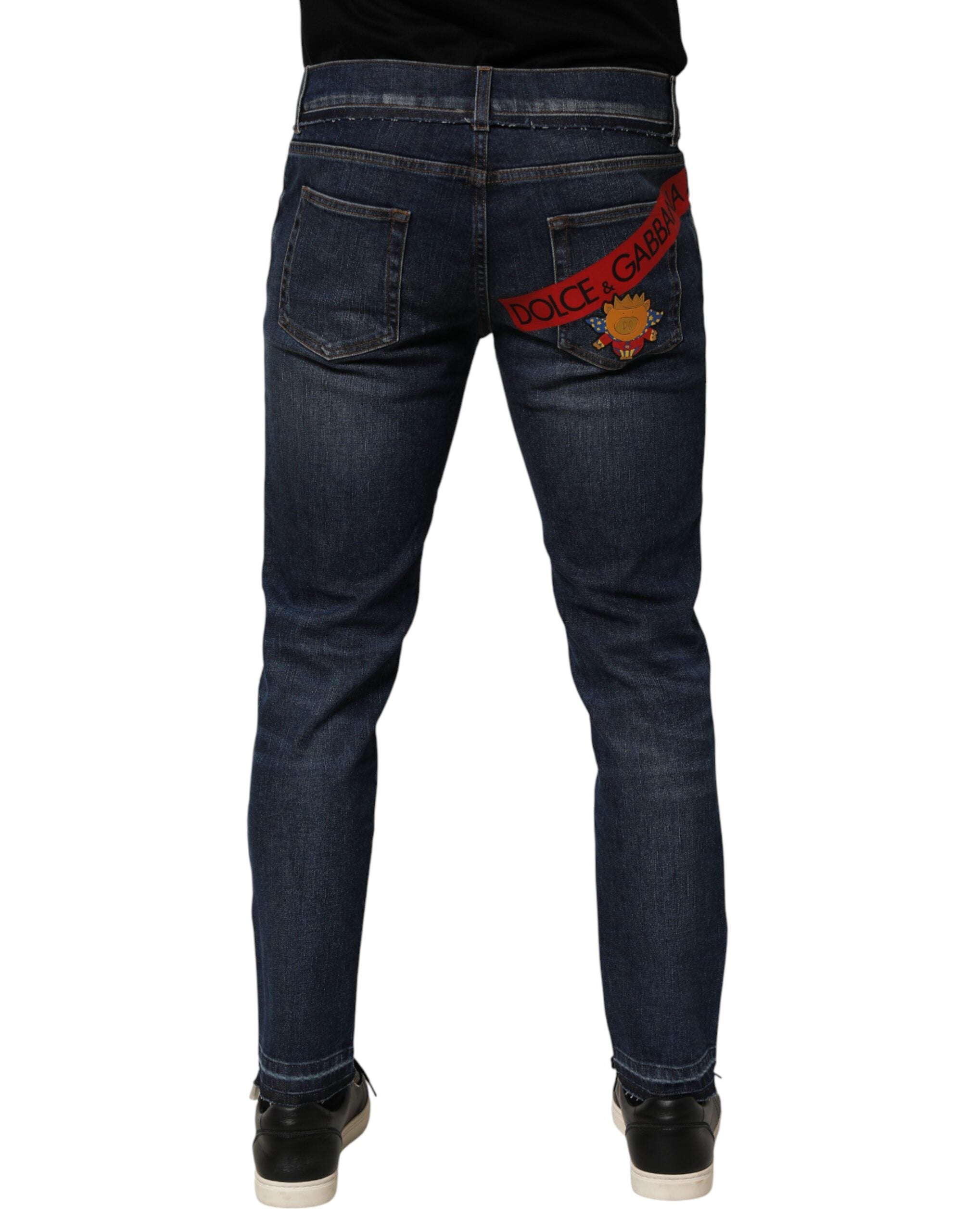 Dolce & Gabbana Blue Cotton Stretch Skinny Men Denim Jeans Dolce & Gabbana