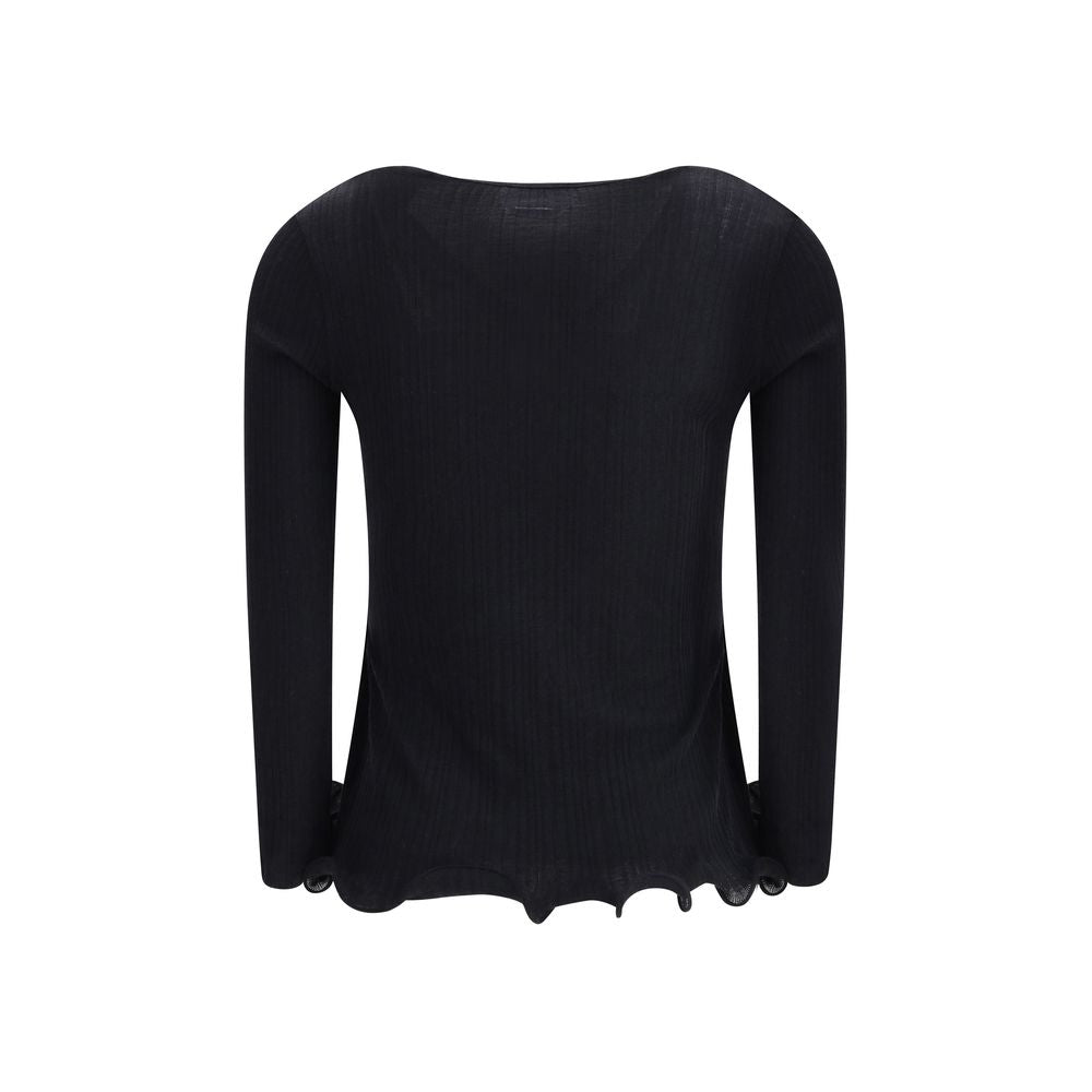 Fendi Black Fleece Wool Top Fendi