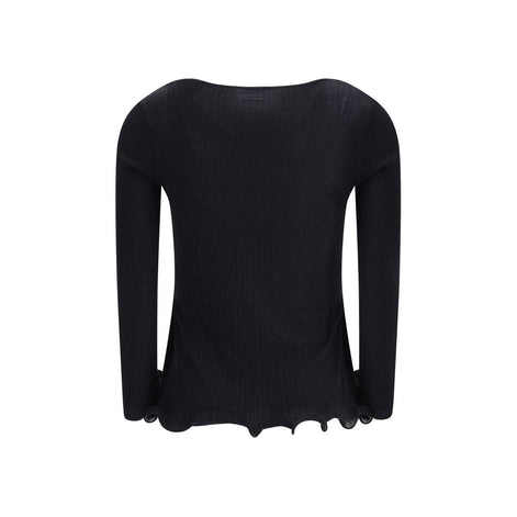 Fendi Black Fleece Wool Top Fendi