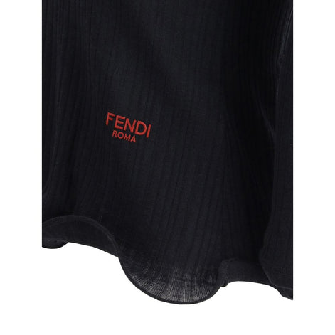 Fendi Black Fleece Wool Top Fendi